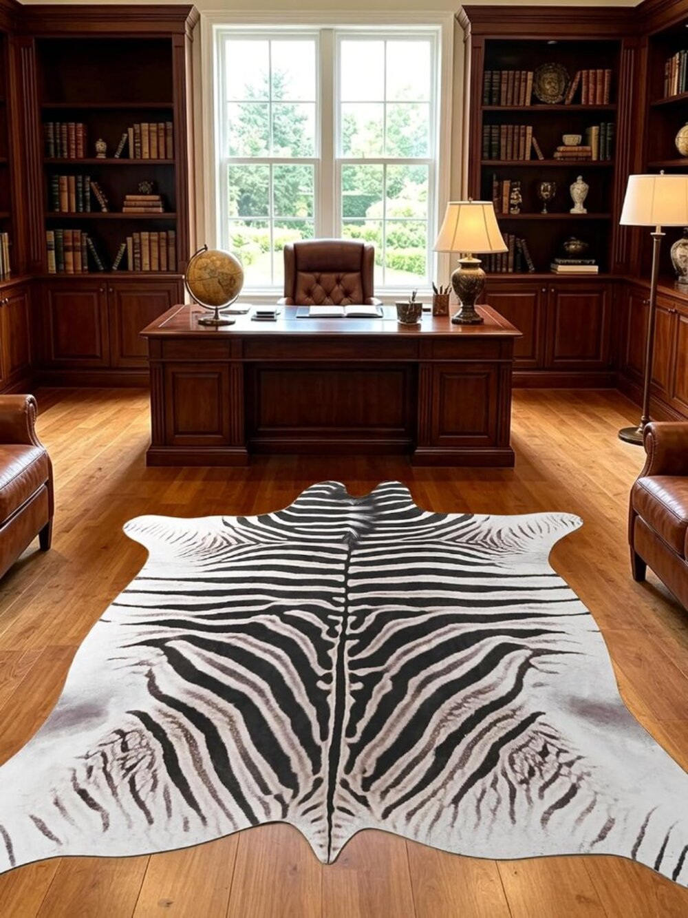 Faux Zebra Cowhide Rug 6.2*7ft